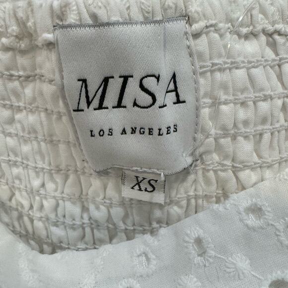 MISA Los Angeles NWT $285 Sera Top White Eyelet Size XS - Picture 7 of 10